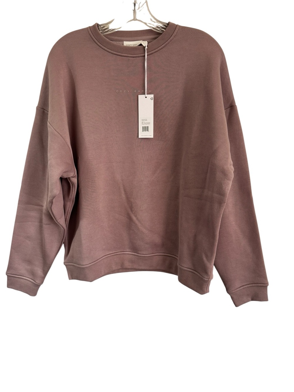 Cozy Earth Women’s City Scape Pullover Crew Sweatshirt Dusty Orchid  Medium NEW